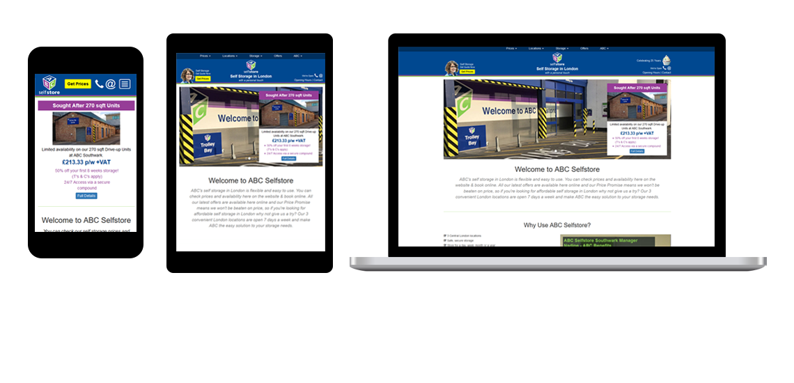 UI Design and Bootstrap Website Build for ABC Selfstore